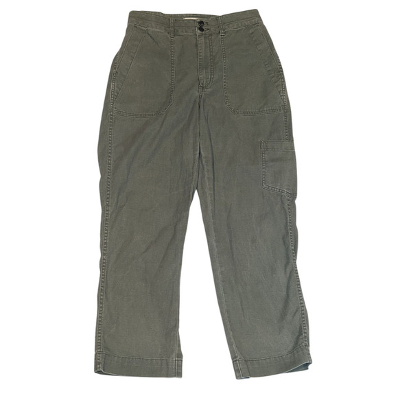 Madewell Green Cargo Cropped Pants Utility Military Style Grunge Gorpcore 27